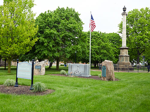 Civil War Monument in Monument Park, Adrian, MI. ©2018 Look Around You Ventures, LLC.